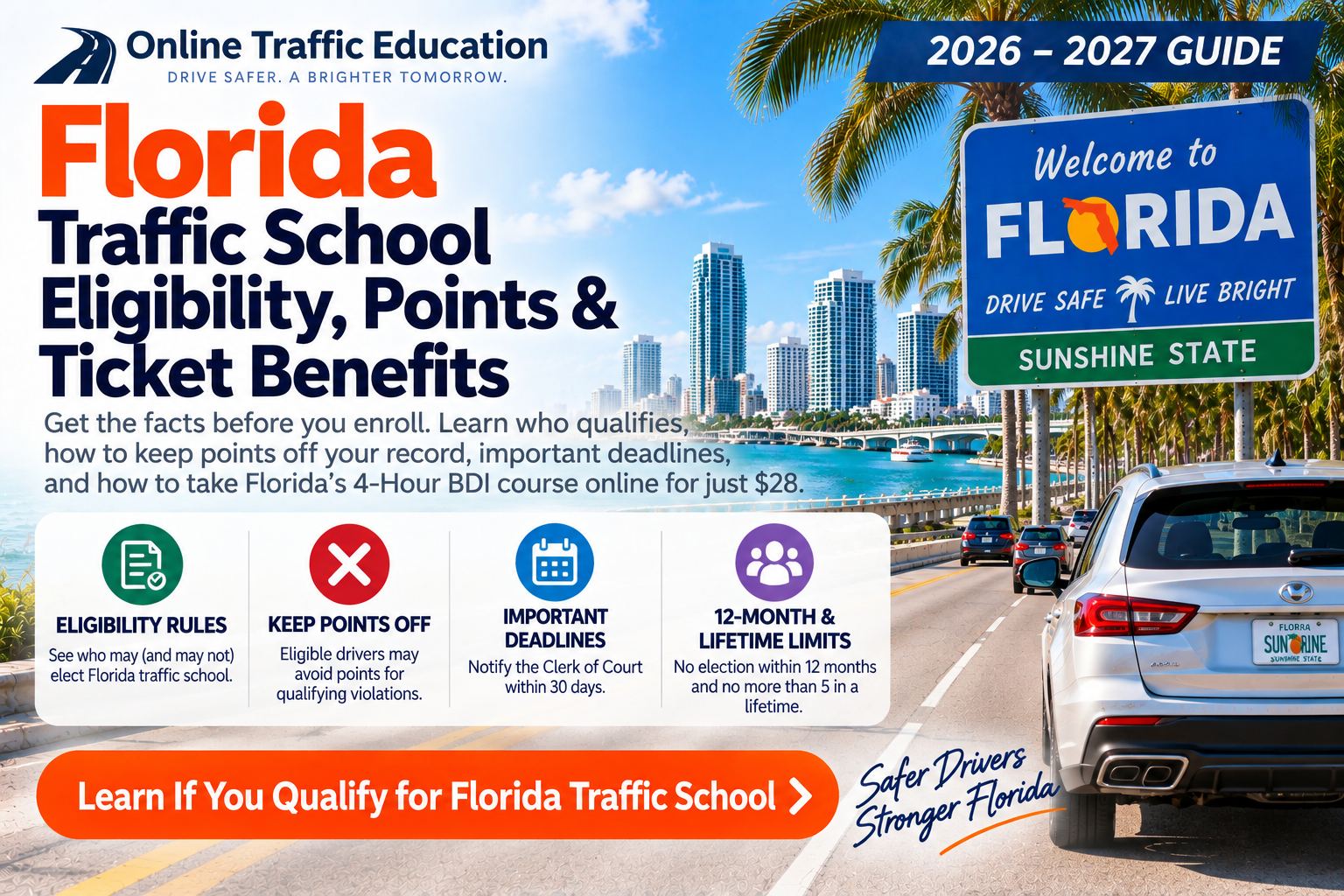 Florida Traffic School Eligibility Points and Ticket Benefits 2026 and 2027 Guide